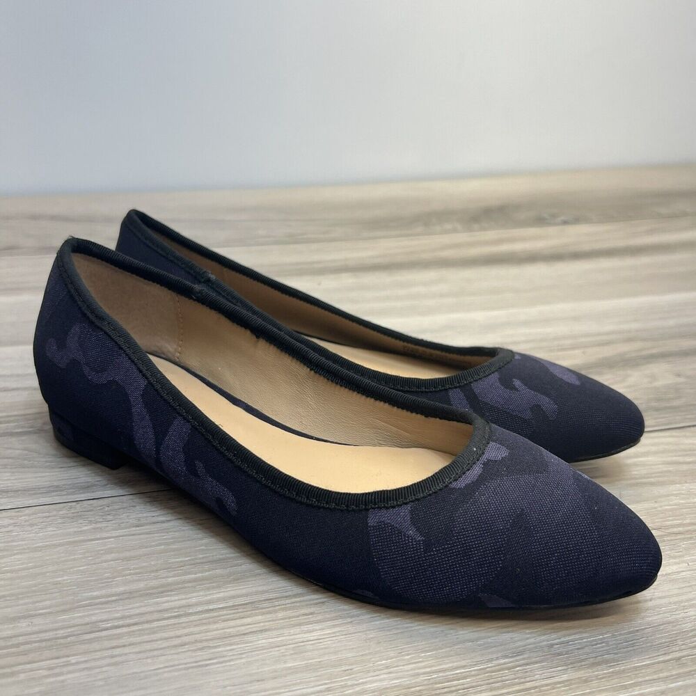 Anthropologie Blue Camo Ballet‎ Flats Womens Slip On Shoe Women’s Size 6M